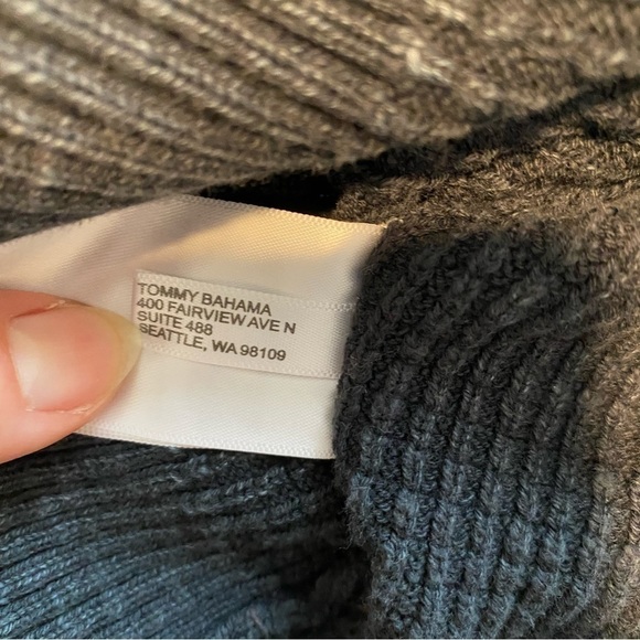 Tommy Bahama Dark Gray Sandover 1/4 Zip Pullover Chunky-Knit Sweater cotton XXL - Picture 7 of 11